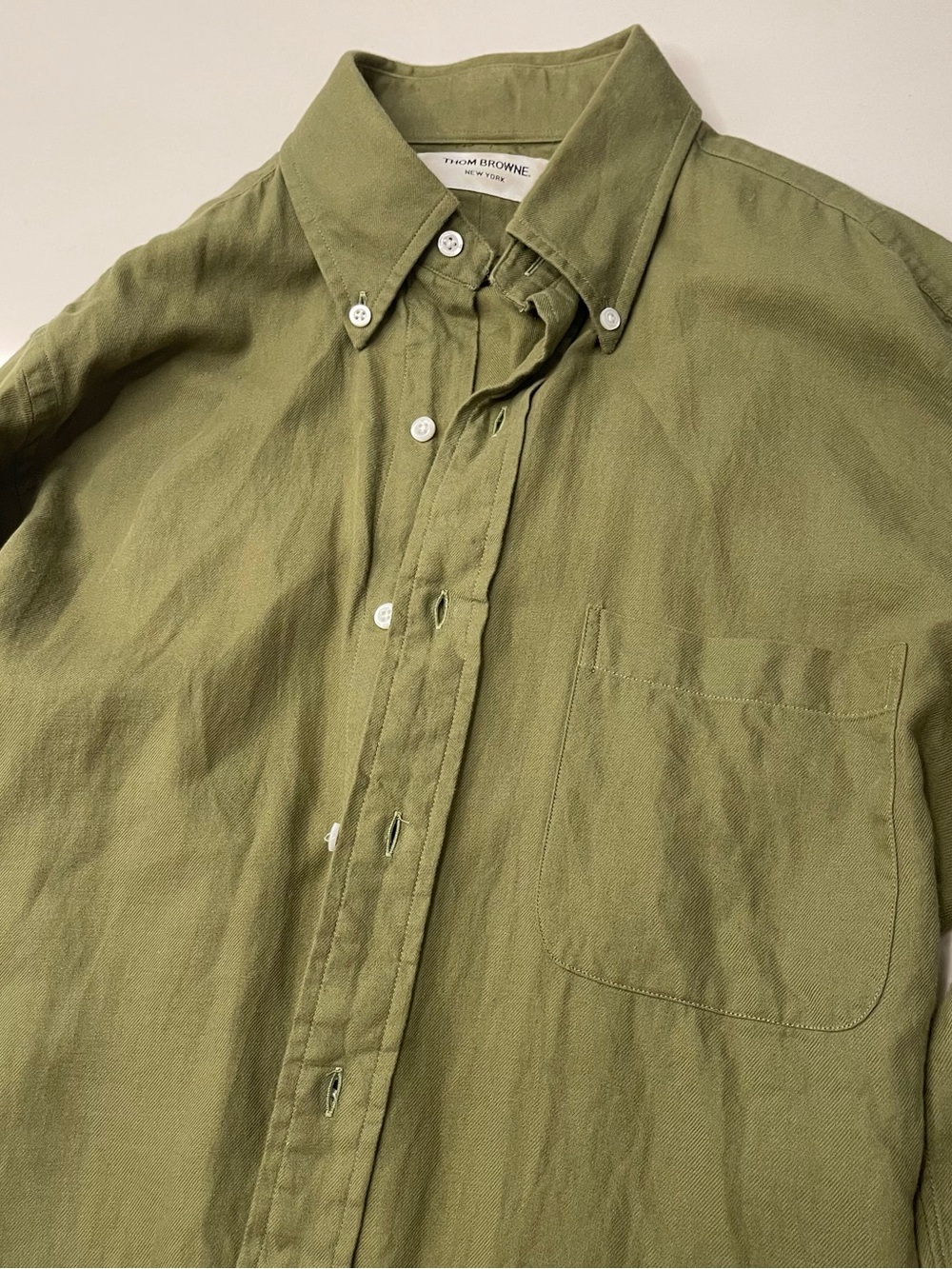 Thom Browne Olive Green Button-Down Size 2 (M)